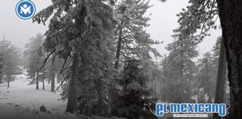 Nevada cristaliza tramos de la carretera en la Sierra de San Pedro M&aacute;rtir