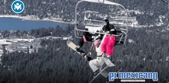 Esquiadora queda suspendida a 400 metros en telesilla de California y sobrevive sin lesiones graves