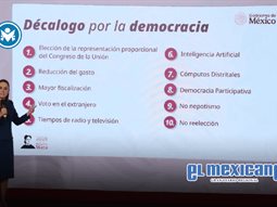 Sheinbaum presenta Dec&aacute;logo por la Democracia y env&iacute;a reforma electoral al Congreso