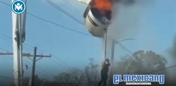 Trabajador queda atrapado en canastilla mientras su cami&oacute;n se incendia en Louisiana