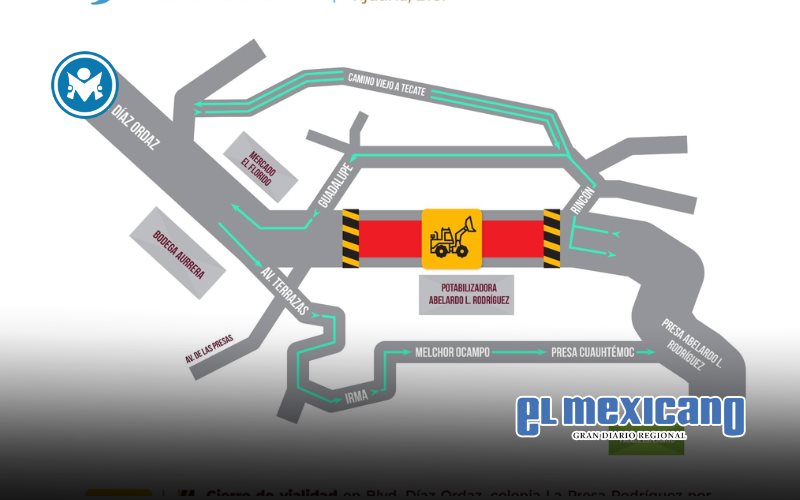 Anuncian cierre vial por reparación en bulevar Díaz Ordaz Anuncian cierre vial por reparación en bulevar Díaz Ordaz