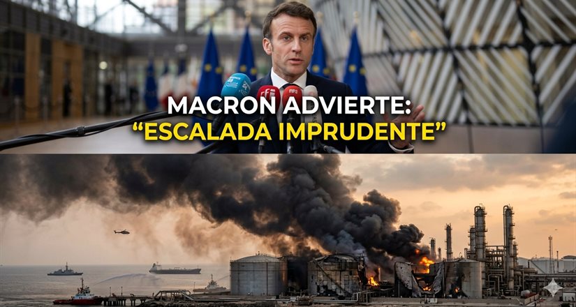 Macron advierte sobre escalada imprudente tras ataques cruzados a infraestructura energ&eacute;tica en el Golfo