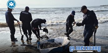 Semar se&ntilde;ala a un buque en Coatzacoalcos y a chapopoteras como causas de las manchas de hidrocarburo en el Golfo de M&eacute;xico