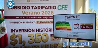 Aseguran subsidio eléctrico para Mexicali y San Felipe: Iniciará en mayo Aseguran subsidio eléctrico para Mexicali y San Felipe: Iniciará en mayo
