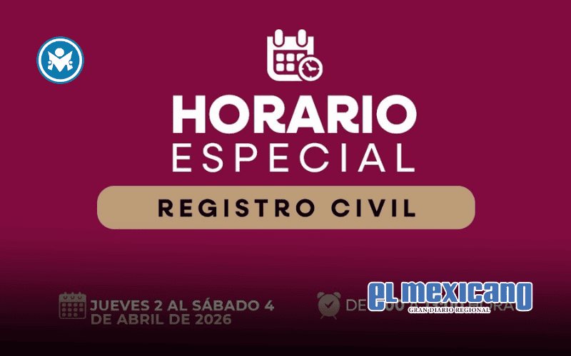 Registro Civil abre en horario especial durante Semana Santa