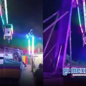 Joven cae de juego mec&aacute;nico en feria de Ometepec