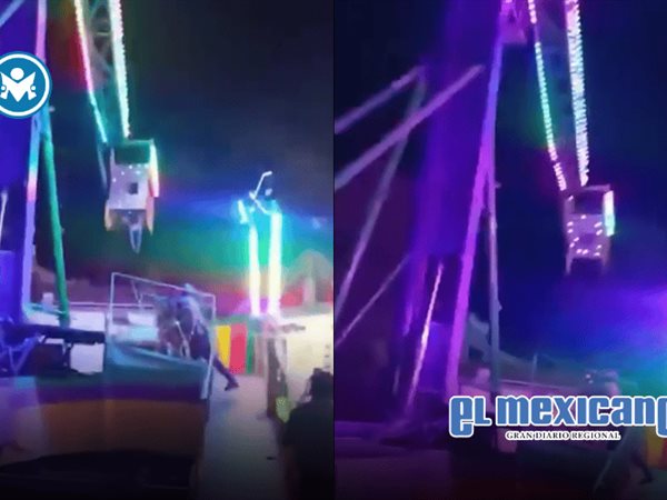 Joven cae de juego mec&aacute;nico en feria de Ometepec