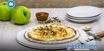 Pizzeta de manzana y quesos: crujiente y deliciosa Pizzeta de manzana y quesos: crujiente y deliciosa