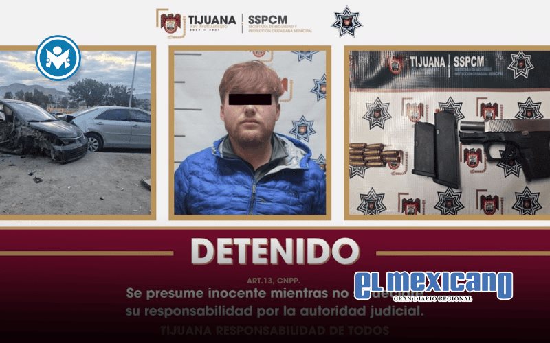Detienen a joven armado tras chocar y amenazar a conductor