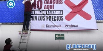 Profeco exhibe gasolineras con precios altos y coloca lonas de advertencia en operativo nacional