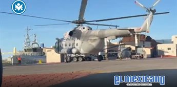 Helic&oacute;ptero de Marina aterriza de emergencia en Sinaloa