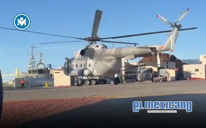 Helic&oacute;ptero de Marina aterriza de emergencia en Sinaloa