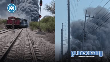 Choque de tren y pipa deja explosi&oacute;n mortal en Quer&eacute;taro