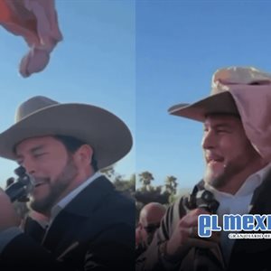 Lanzan ropa interior a Ismael Burgue&ntilde;o en festival del D&iacute;a de las Madres
