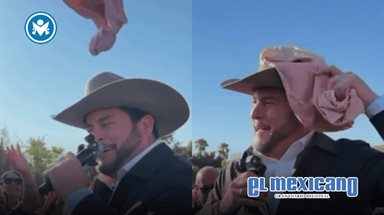 Lanzan ropa interior a Ismael Burgue&ntilde;o en festival del D&iacute;a de las Madres