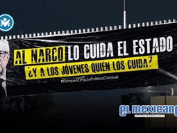 Colocan manta contra Rocha Moya en puente de Cuauht&eacute;moc