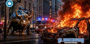 Veh&iacute;culo se incendia y explota cerca del Toro de Wall Street en Nueva York
