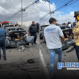 Fuerte accidente de tr&aacute;nsito frente a UABC Otay