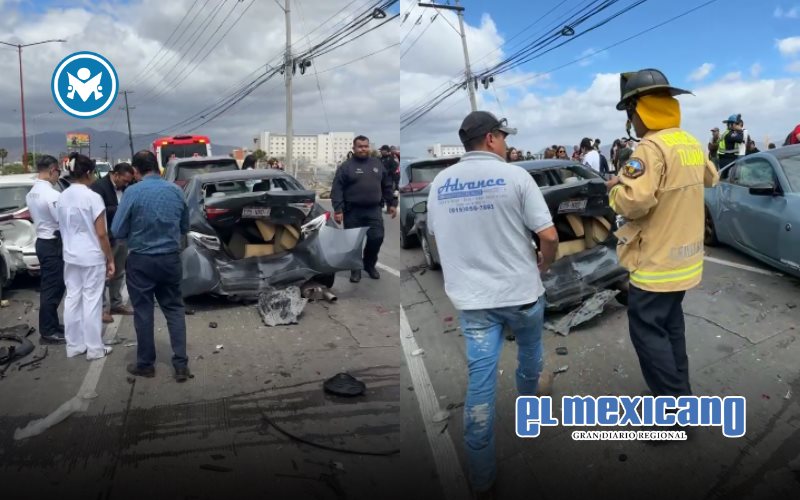 Fuerte accidente de tr&aacute;nsito frente a UABC Otay