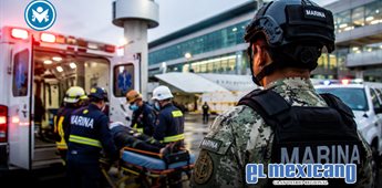Flamazo en instalaciones de Marina dentro del AICM deja varios elementos lesionados Flamazo en instalaciones de Marina dentro del AICM deja varios elementos lesionados