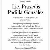 Esposa e hijos de Praxedis Padilla lamentan su fallecimiento