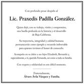 Fallece Praxedis Padilla Gonz&aacute;lez, exfuncionario y jurista bajacaliforniano