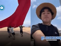 Influencers manipulan bandera monumental en Iguala y desatan pol&eacute;mica