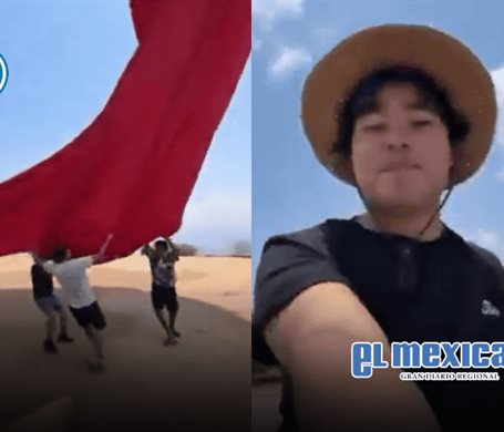 Influencers manipulan bandera monumental en Iguala y desatan polémica Influencers manipulan bandera monumental en Iguala y desatan polémica