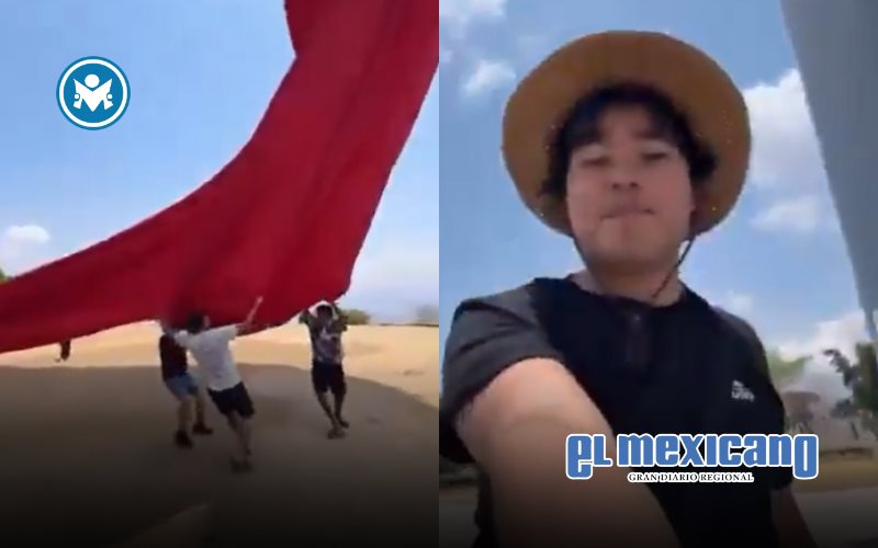 Influencers manipulan bandera monumental en Iguala y desatan pol&eacute;mica