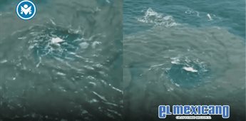 Remolino marino sorprende a turistas en la Bah&iacute;a Principal de Puerto Escondido