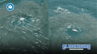 Remolino marino sorprende a turistas en la Bah&iacute;a Principal de Puerto Escondido