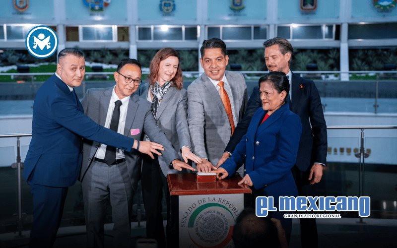 Senado se ilumina en naranja por cáncer de piel en México Senado se ilumina en naranja por cáncer de piel en México