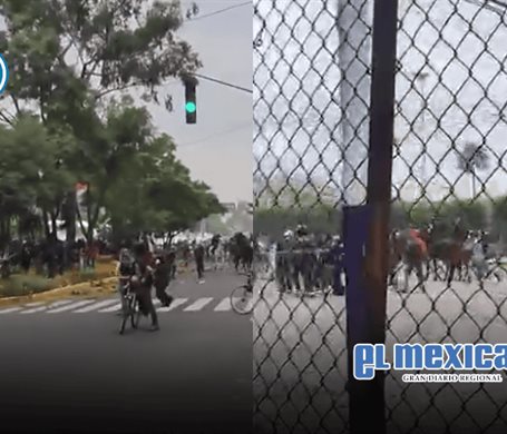 Bloque Negro choca con policías afuera del Estadio CDMX Bloque Negro choca con policías afuera del Estadio CDMX
