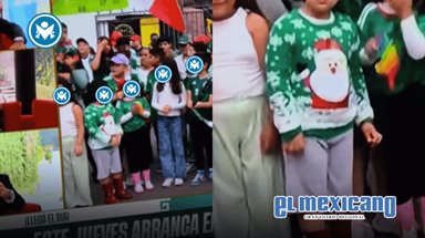 Niño apoya a la Selección Mexicana con suéter de navidad Niño apoya a la Selección Mexicana con suéter de navidad