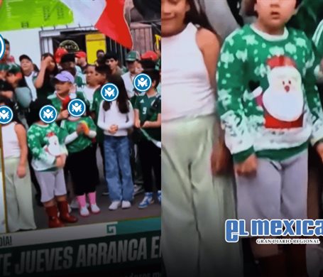 Niño apoya a la Selección Mexicana con suéter de navidad Niño apoya a la Selección Mexicana con suéter de navidad