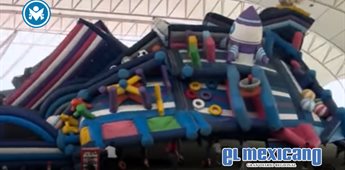 Viento levanta inflable con ni&ntilde;os en Torre&oacute;n y desata momentos de p&aacute;nico en evento familiar