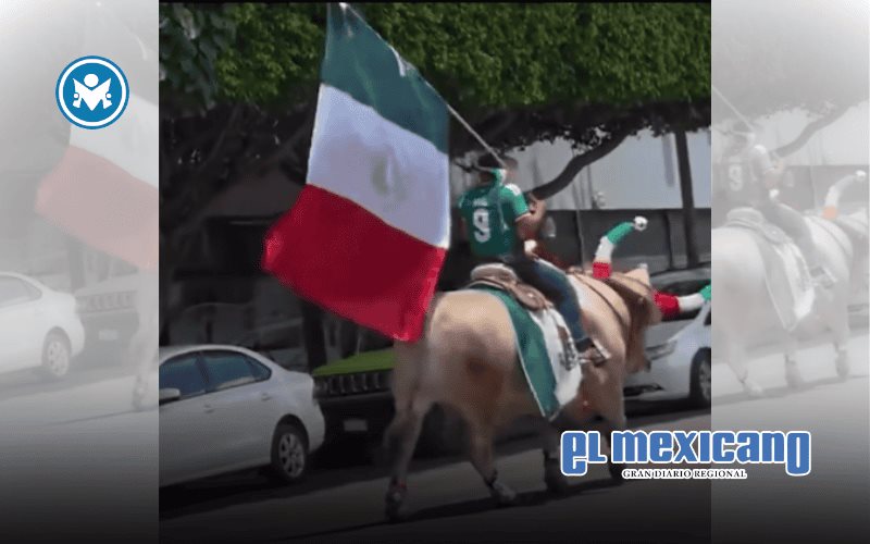 Aficionado lleva un toro para apoyar a la Selecci&oacute;n Mexicana y se vuelve viral en Guadalajara