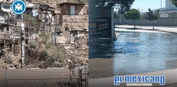 Reportaron fuga de agua en la colonia Otay Constituyentes en la rampa ascendente de la central camionera