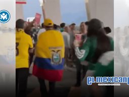 Mujer lanzó cerveza por la espalda a seguidores de Ecuador previo al encuentro Mujer lanzó cerveza por la espalda a seguidores de Ecuador previo al encuentro