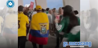 Mujer lanz&oacute; cerveza por la espalda a seguidores de Ecuador previo al encuentro