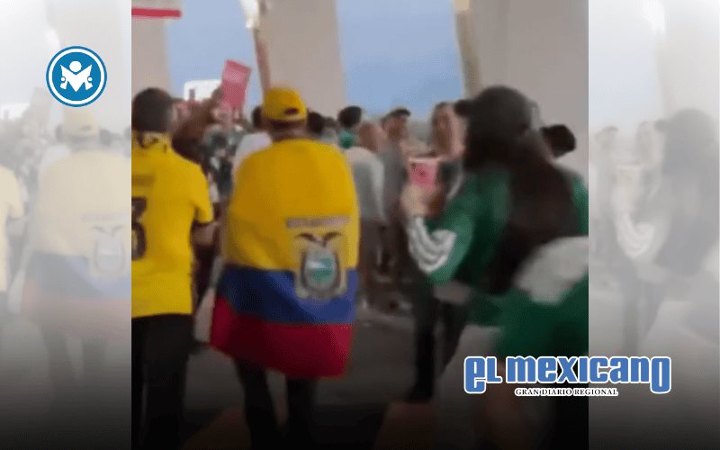 Mujer lanz&oacute; cerveza por la espalda a seguidores de Ecuador previo al encuentro