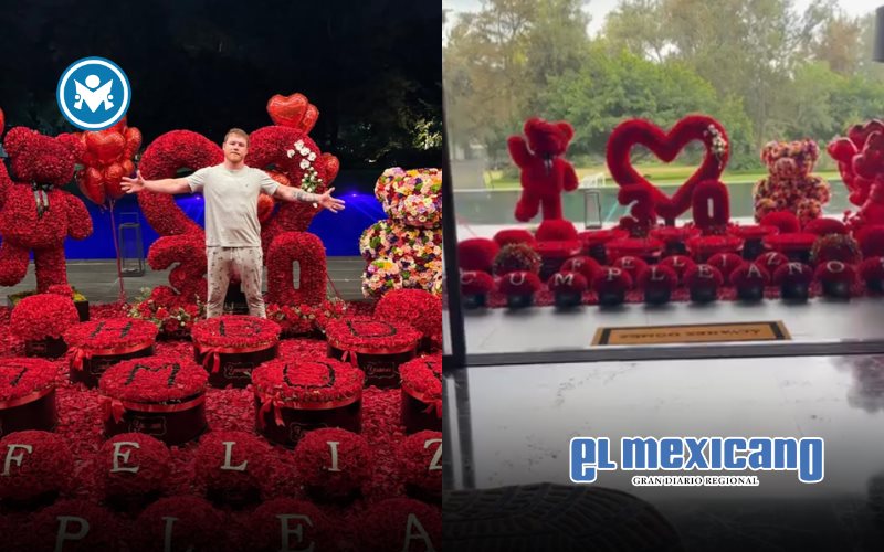 Canelo sorprende a su esposa con miles de rosas por su cumplea&ntilde;os